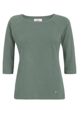 3/4 SLEEVE T-SHIRT IN SLUB JERSEY GREEN - Leisurewear | DEHA