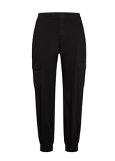 CARGO TROUSERS IN GABARDINE - BLACK - Cargo pants | DEHA