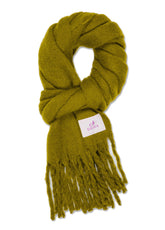SCIARPA CON FRANGE VERDE - LIME GREEN | DEHA