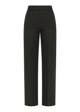 PANTALONE SIGARETTA GESSATO NERO - BLACK | DEHA