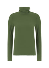 CASHMERE BLEND HIGH NECK T-SHIRT - GREEN - Archive Sale | DEHA