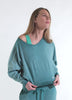 COMPLETO FELPA CROPPED E PANTALONI AMPI EFFETTO FADE VERDE