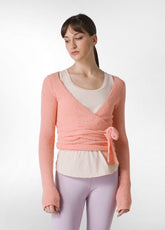 WICKELCARDIGAN AUS BOUCLE' - ORANGE - MELON ORANGE | DEHA