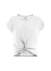 T-SHIRT MIT KNOTEN AUS VISKOSE - WEISS - WHITE | DEHA