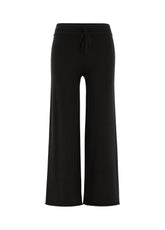 PANTALONE GAMBA LARGA IN MAGLIA NERO - BLACK | DEHA