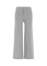 WIDE LEG KNITTED PANTS, GREY - GREY MELANGE | DEHA